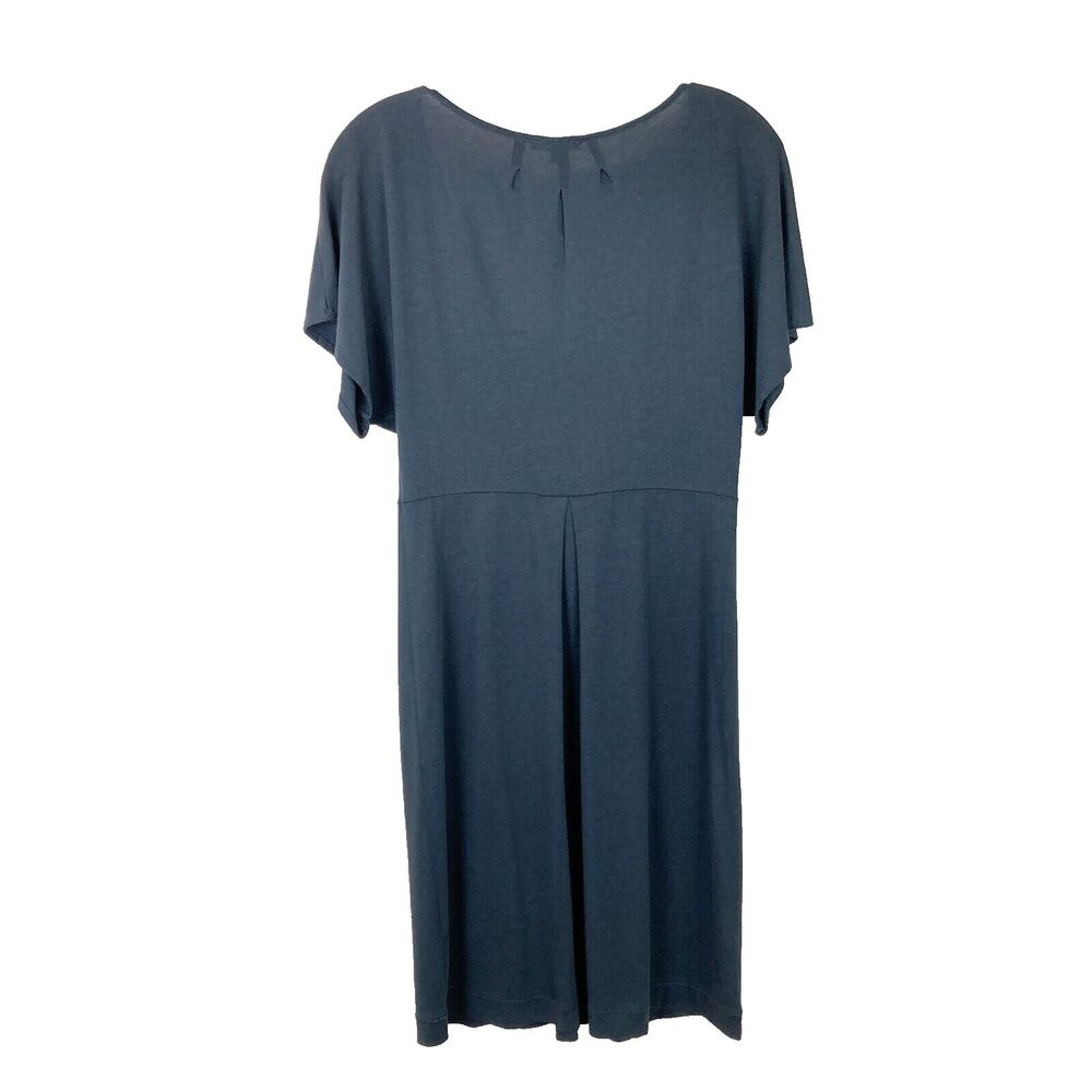Massimo Dutti Empire Waist Dress Size S - M Dark Gray Scoop Neck Flutter Sleeves - Picture 7 of 7